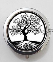 BlackKey Tree Life Pattern 3-Compartment Decorative Pocket Gift Box Case Organizer for Pill, Color 1 -113