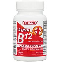 Deva Vegan Vitamin B-12 Fast Dissolve Lozenges 90 Tablets (2 Pack)