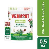 Vermont Smoke & Cure, Original, Mini Meat Stick Go Pack, Beef & Pork, Antibiotic Free, Gluten Free, .5oz Stick, 6 Count