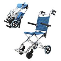 Oceanindw Foldable Wheelchair, Lightweight Aluminium Frame, Tight Indoor and Outdoor Portable Transit Travel Chair, Compact Wheelchair for Elderly and Handicapped