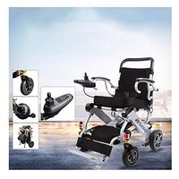 LHBNH Comfortable Wheelchair The Collapsible Container of an Electric Wheelchair, pet air Travel, Luxury Four-Power Intelligent Automatic Folding Wheelchair Motor Carries/Gold (Color : Silver)