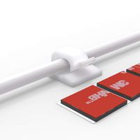 Cable Clips 40pcs with Strong Adhesive Tapes,Wire Holder Organizer Cord Management for Car, Office and Home, White- CC04