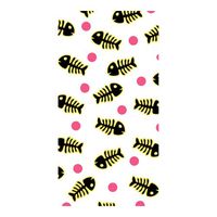 Fish Skeleton Bones and Pink Dots Napkins