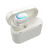 Single Sports Earbud,Invisible Noise Cancelling Earphone Earbud Super Bass Single Bluetooth Headset with Mic Charging Box Better Music Enjoy for Women Men (White) Boens