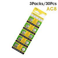 Alkaline Battery AG8 LR1120 191 V381 V391 Button Coin Cell 1.55V 30Pcs Pack