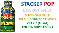 Stacker Pop Energy Shot Super Strength Citrus Soda Pop Flavor 2 fl oz (12 Bottles)