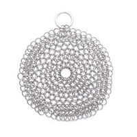 RGA Chainmail Scrubber for Cast Iron, Stainless Steel Cast Iron Cleaner fot Hard Anodized Cookware and Other Pots Pans (Round)