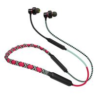 URIZONS Thread-Wrapped Bluetooth Earbuds Wireless Earphone with Microphone Magnetic Neckband Headsets HiFi Stereo Sound Noice Cancelling earplugs 18 Hours Playtime (Red)