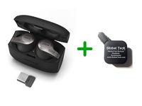 Jabra 65T Bluetooth Headset Earbuds - Evolve 65T 6598-832-209-B | Wireless Bluetooth for Music, PC/MAC, Android, iOS Devices | Compatible for Softphones, Alexa, Siri, Google Assist (2 Port Charger)