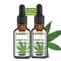 Randex Hemp Oil 3000mg of Organic Hemp Extract- Grown & Made in USA-High in Omega 3-6-9, Food Grade -Helps with Sleep, Skin&Hair- 2 Packs