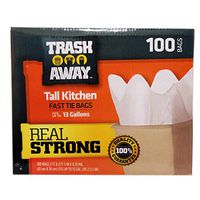 Trash Away Fast Tie Trash Bags (100 Ct, 13 Gallons) - White