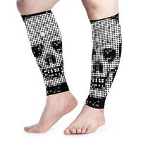 BLongTai Skull Dots Calf Compression Sleeve Men Womens Running Leg Sleeve for Shin Splint Muscle Pain Relief (1 Pair)