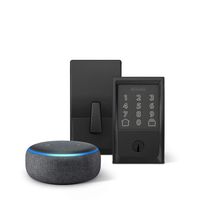 Encode Smart Wifi Deadbolt with Century Trim In Matte Black Echo Dot (3rd Gen) Charcoal