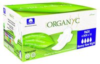 Organyc 100% Organic Cotton Pads with Wings for Sensitive Skin, Heavy, 60 Count