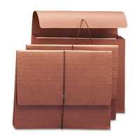 Smead Expanding File Wallet with Flap and Cord Closure, 3-1/2" Expansion, Fully Lined Tear Resistant Gusset, Letter Size, Redrope, 10 per Box (71105)