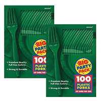 Amscan 43600.03 Party Supplies, Green, 7.3" x 5.2" (Pack of 2)