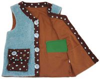 Kozie Clothes Little Girls Girls' Sensory Weighted Vest 5 Light Blue/Chocolate Coruroy