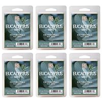 Hosley's Eucalyptus Mint Wax Cubes - Set of 6/2.5 oz Each. Hand Poured Wax Infused with Essential Oils. Perfect for Everyday Use, Wedding, Events, Aromatherapy, Spa, Reiki, Meditation. O3