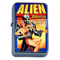 Vintage Alien Abduction S1 Flip Top Oil Lighter Smoking Cigarette Smoker Includes Free Silver Case