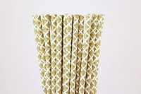 Gold Damask Paper Straws (75)
