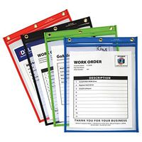 C-Line Heavy Duty Super Heavyweight Plus Stitched Shop Ticket Holder, Assorted Colors, 9 x 12 Inches, Box of 20 Shop Ticket Holders (50920) by C-Line