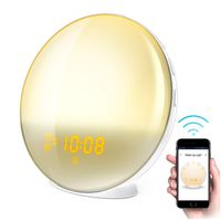 Smart WiFi Sleep and Wake Up Light Alarm Clock,Sunrise Alarm Clock with FM Radio, Dimmable Night Light by APP - Work with Android Phone, iPhone, iPad, and Tablet