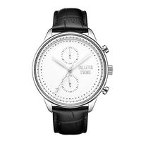 Talley & Twine Silver & White Worley Chronograph - Black Leather