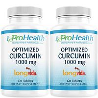 ProHealth Optimized Curcumin Longvida 2-Pack (1000 mg, 60 Tablets per Bottle) 285x More Bioavailable | Joint Health | Memory and Cognition | Anti-Inflammatory | Antioxidant Supplement