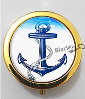 BlackKey Beautiful Anchor 3-Compartment Decorative Pocket Gift Box Case Organizer for Pill, Color 2 -1641