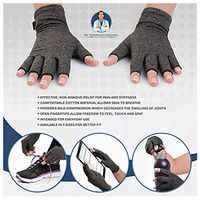 Wenini Arthritis Gloves - Hand Compression Gloves for Rheumatoid, Osteoarthritis - Anti Arthritis Copper Fingerless Gloves Compression Therapy Circulation for Women & Men (Gray)