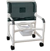 MJM International 126-4-WB Extra Wide Shower Chair with Bar in Back, 425 oz Capacity, 40" Height x 30" Width x 29.5" Depth, Royal Blue/Forest Green/Mauve