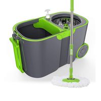 Rotary Mop Free Hand Wash Wet And Dry, Automatic Water Double Mop Mop Bucket, Telescopic Rod, Mop Bucket Size: 48x28x27CM