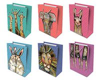 Studio Oh! 6-Piece All-Occasion Gift Bag Assortment, Eli Halpin Majestic Animals