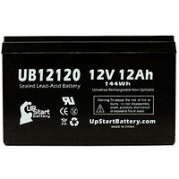 UB12120 Sealed Lead Acid Battery Replacement (12V, 12Ah, 12000mAh, F1 Terminal, AGM, SLA) - Includes Two F1 to F2 Terminal Adapters - Compatible with Fenton Technologies L1400X, Currie XTRS 450