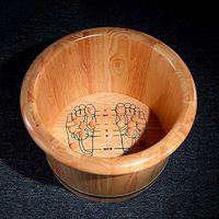 Foot Tub, Solid Wood Foot Soak Barrel,Household Oak Quality Foot Bath Barrel，with Acupoint Massage Beads (Size : B)