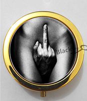 BlackKey Middle Finger 3-Compartment Decorative Pocket Gift Box Case Organizer for Pill, Color 2-1034