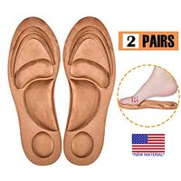 Shoe Insoles Women, Shoe Inserts Arch Support Insoles Breathable, 4D Sponge Barefoot Comfort Insoles and High Heel Inserts, for Massaging, Arch Pain and Foot Pain Relieve(2 Pairs)