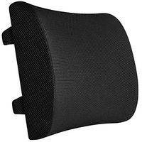 PrimeTrendz TM Memory Foam Lumbar Support Back Cushion Pillow | Memory Foam | Orthopedic Lower Back Support for Office Chair and Car | Orthopedic Design for Lower Back Pain Relief | Black