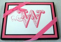 Hallmark Stationery NOT4136 Pink Initial W Blank Note Cards