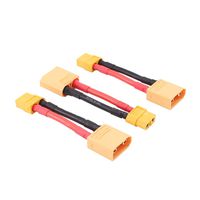 OliRC 3pcs XT90 Male to XT60 Female RC Connector Converter Adapter with 12awg 5cm Wire(C86-3)