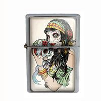 Wind Proof Dual Torch Refillable Lighter Skull Design-001