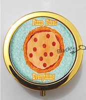 BlackKey Pizza Fixes Everything 3-Compartment Decorative Pocket Gift Box Case Organizer for Pill, Color 2 -885