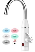 Dream Budget White Instant Hot Water Tankless Electric Faucet with free 5 pack sink stopper. Kitchen 360° Rotatable Heating Tap Water Heater with LED Temperature Display (White)