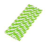vLoveLife 25pcs Light Green & White Biodegradable Paper Straws Striped Drinking Straws for Valentine's Day Wedding Birthday Party Celebrations Baby Shower Drinking Decoration Favors Supplies
