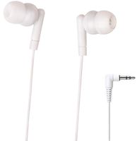 Bulk Economical Childrens Earbuds - 90 Degree 3.5 mm Headphone Plug (White, 35 Pack)