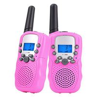Funkprofi Walkie Talkies for Kids 22 Channels Long Range Rechargeable Two Way Radios, Birthday Gift for Boys and Girls, 1 Pair (Pink T388) 