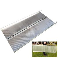 Veryke Portable Wheelchair Ramp 5 Ft Aluminum Alloy Folding Ramp Home Loading Traction Ramp for Pet,Scooter,Bike,with Carrying Handle
