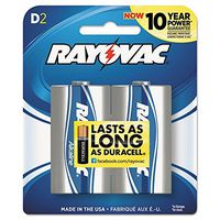 Rayovac Mercury Free Alkaline Batteries,Type D - 2 Pack