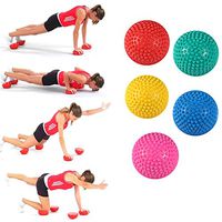 2Pcs Yoga Ball, Exercise Ball, Muscle Roller for Traning Excercise Working out,Half Round PVC Massage Balls Exercise Gym Massager(Pink)