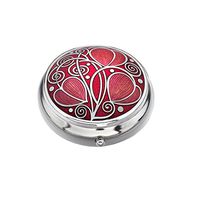 Sea Gems Pill Box in a Celtic Swirls Design (Red)